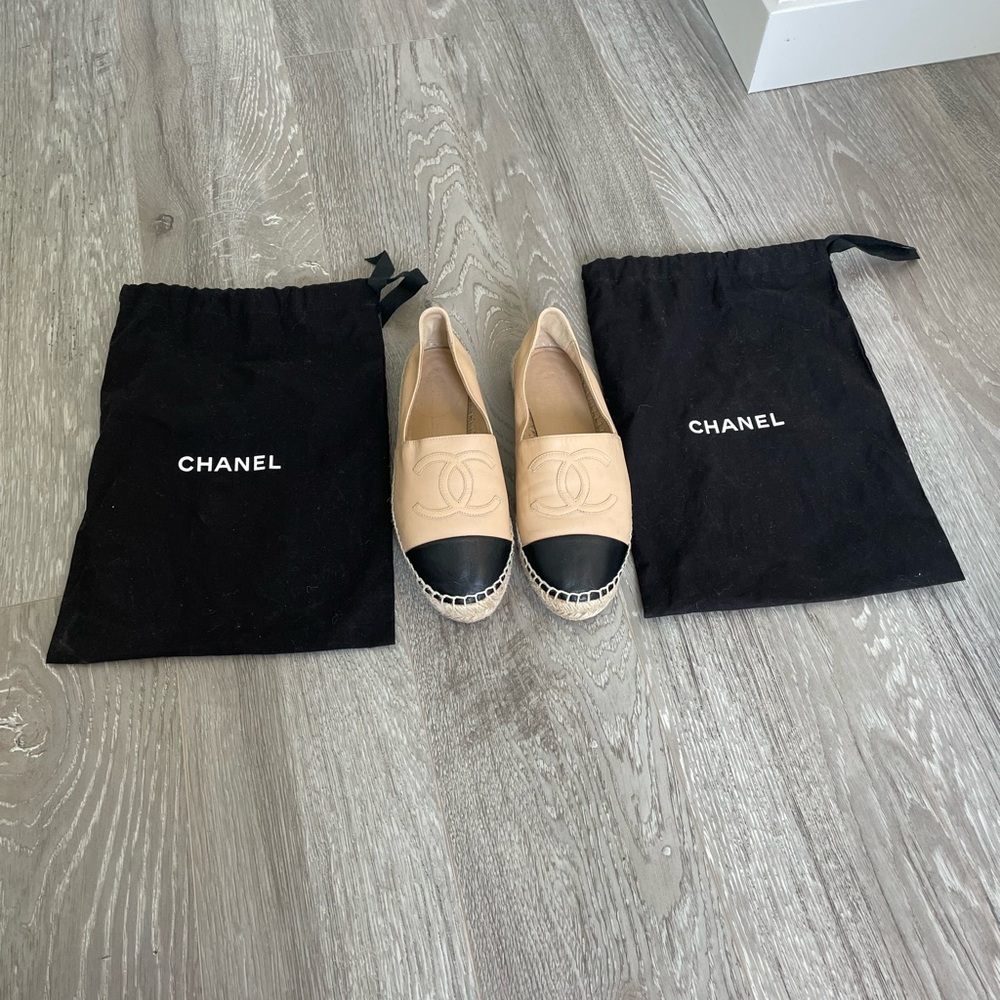 Chanel Espadrilles Beige/Black used 3 times only